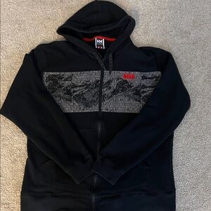 Helly Hansen Black and Gray Zip Up Sweater